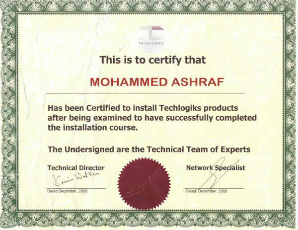 Techlogiks Certified Installer